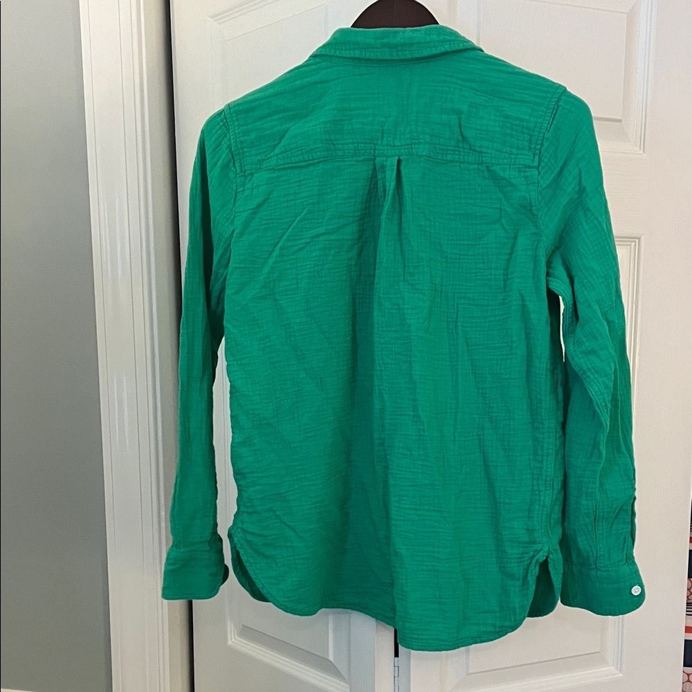 J. Crew Vibrant Green Casual Shirt - Picture 4 of 6